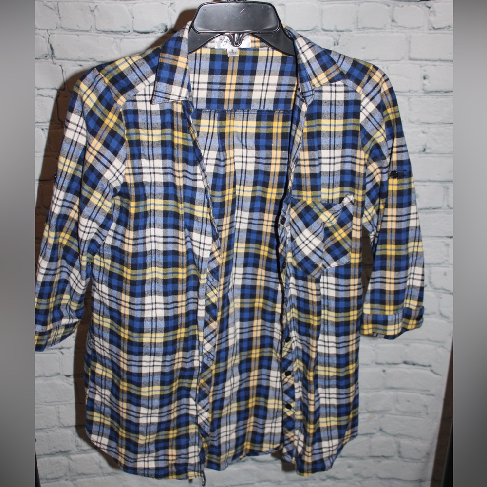 The ZigZag Stripe Blue and Yellow Flannel